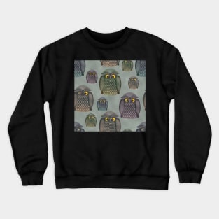 Cute owls watercolor print. Fanny kids illustration Crewneck Sweatshirt